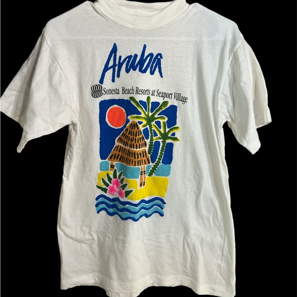 Aruba! 🏖️ Beach shirt Beach Tee!!!Aruba Resort Vintage Shirt Large 90s
